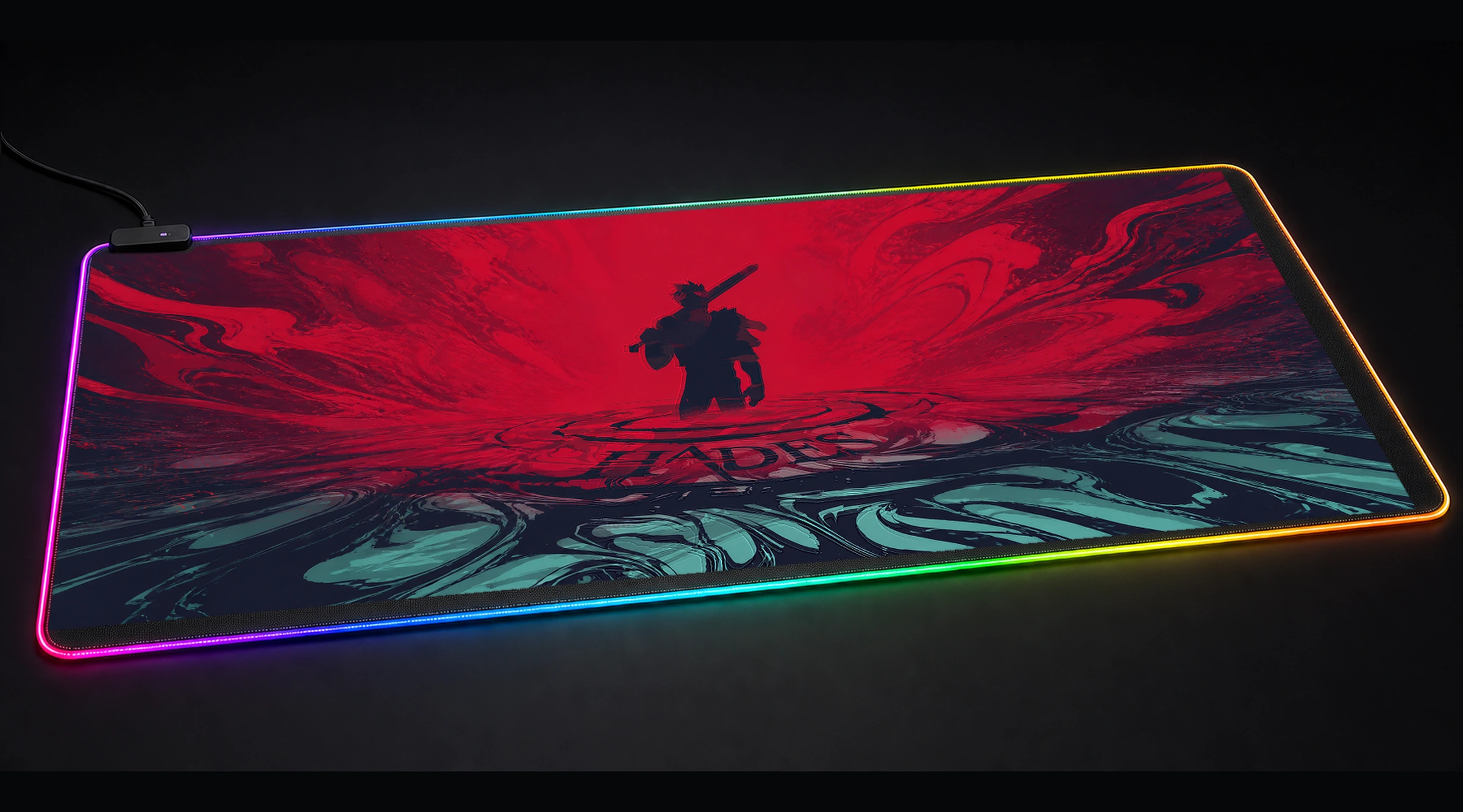 Sedah — Magenta Arena game world art panoramic RGB gaming desk mat product view