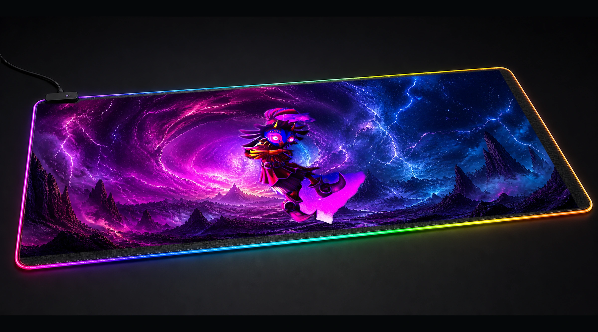 Game — Violet Arena game world art panoramic RGB gaming desk mat product view
