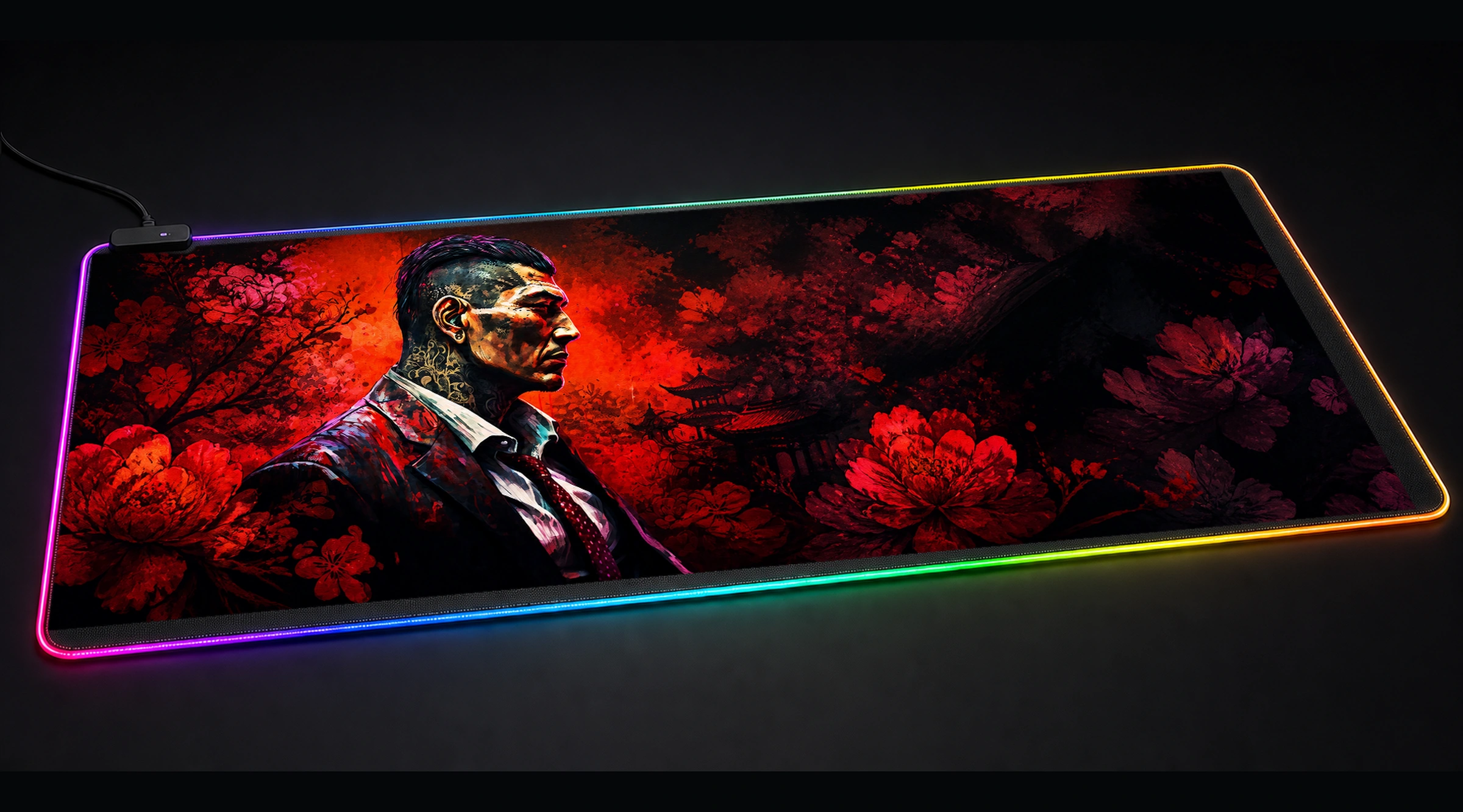 Paint Boss Japan anime art panoramic RGB gaming desk mat product view