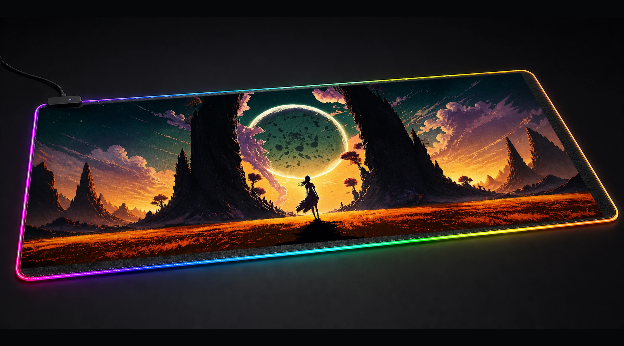Beautiful existence jdm drift panoramic RGB gaming desk mat product view