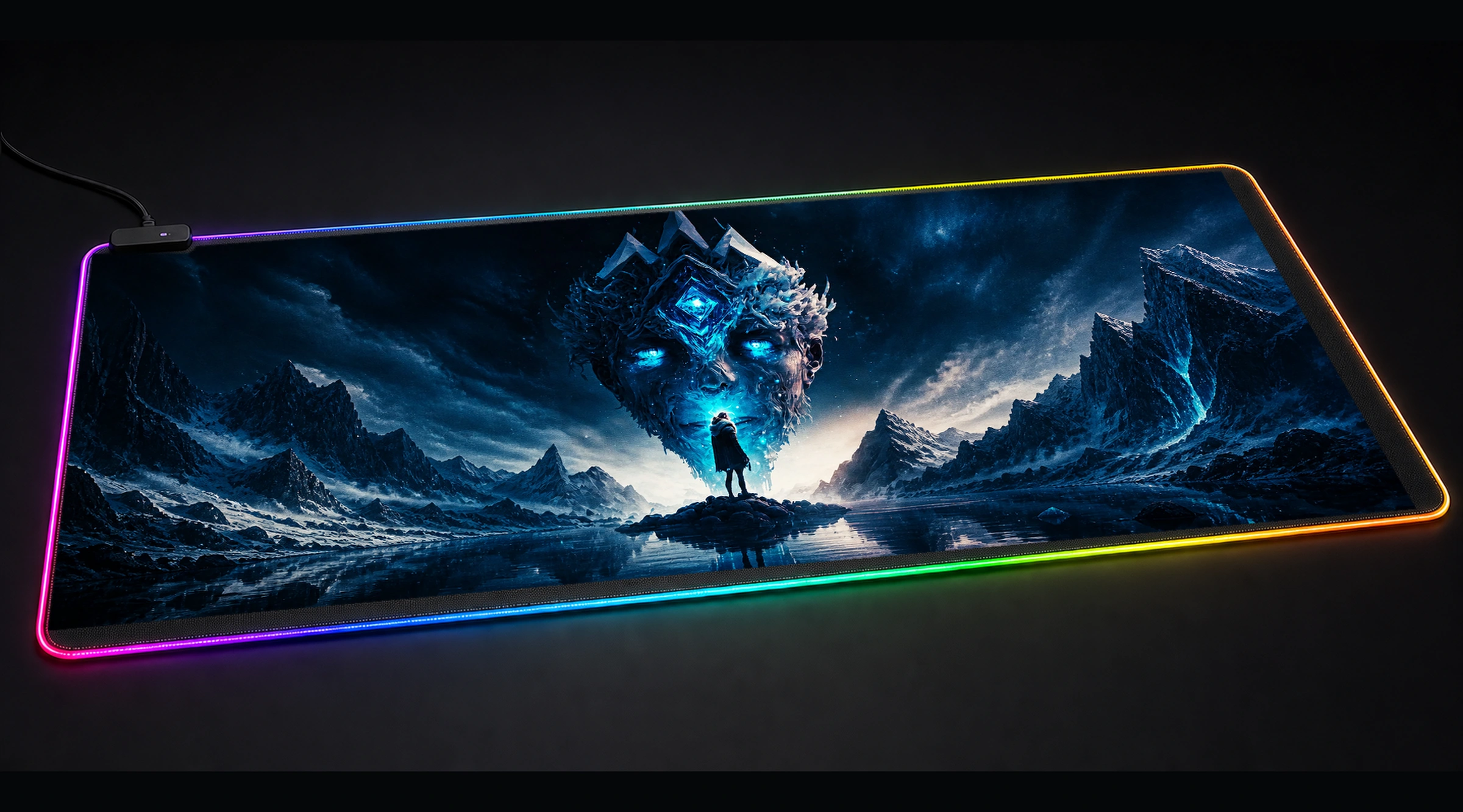 Paint Devils Ice game world art panoramic RGB gaming desk mat product view