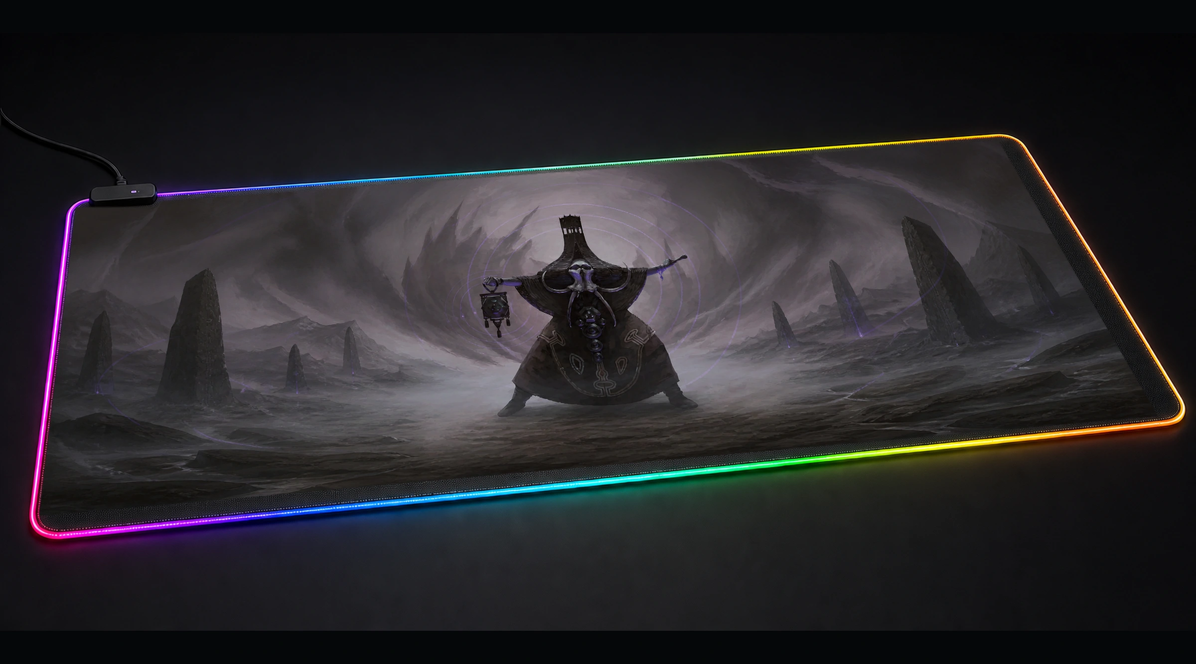 Acolyte Of The Altar game world art panoramic RGB gaming desk mat product view