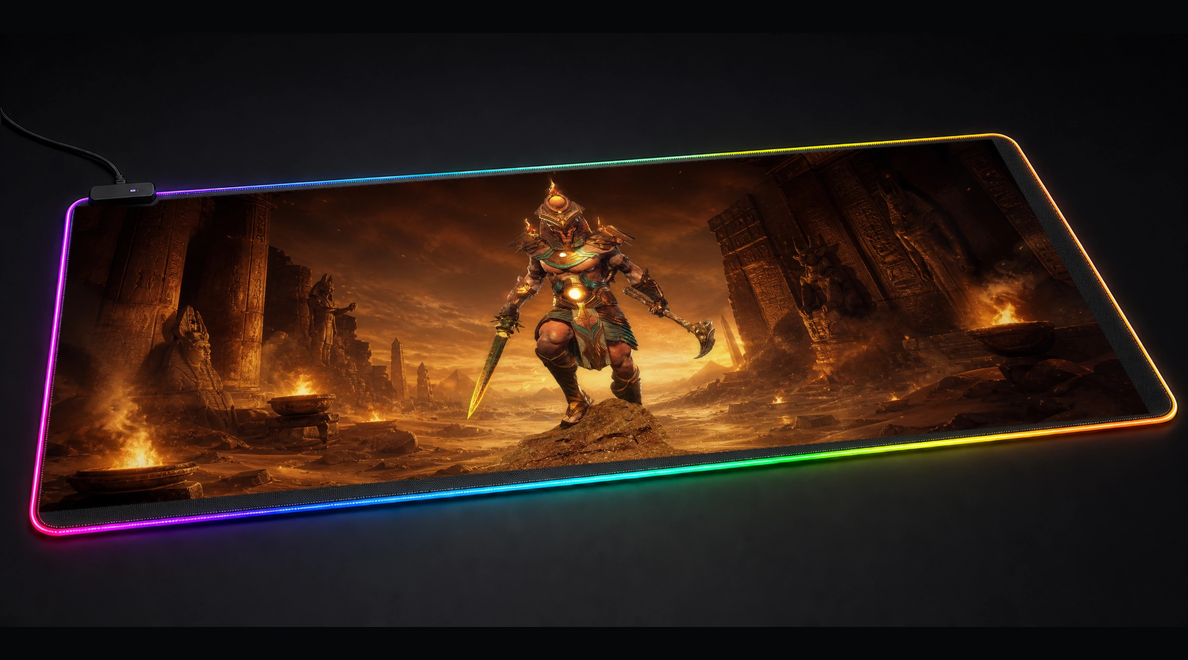 Asgards Wrath 2 Game game world art panoramic RGB gaming desk mat product view