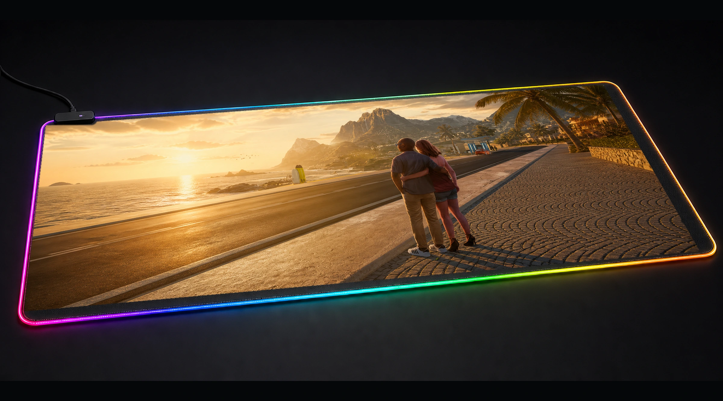 Life By You rpg adventure panoramic RGB gaming desk mat product view