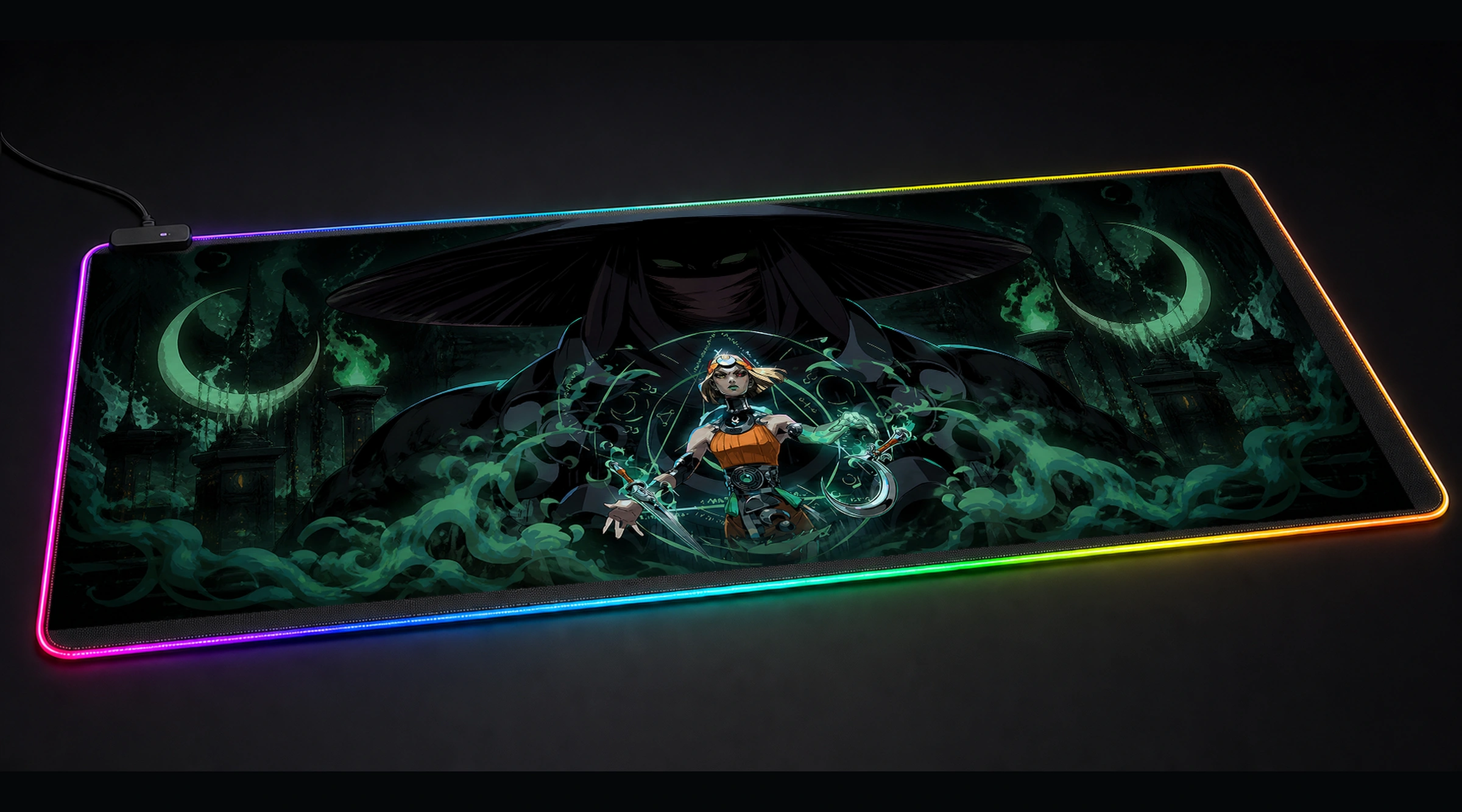 Hades 2 — Azure Power Core Edition 2 tactical action panoramic RGB gaming desk mat product view