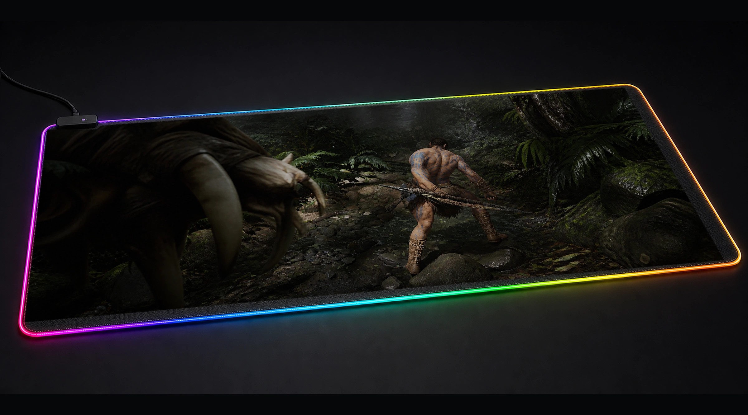 Ark 2 Game tactical action panoramic RGB gaming desk mat product view