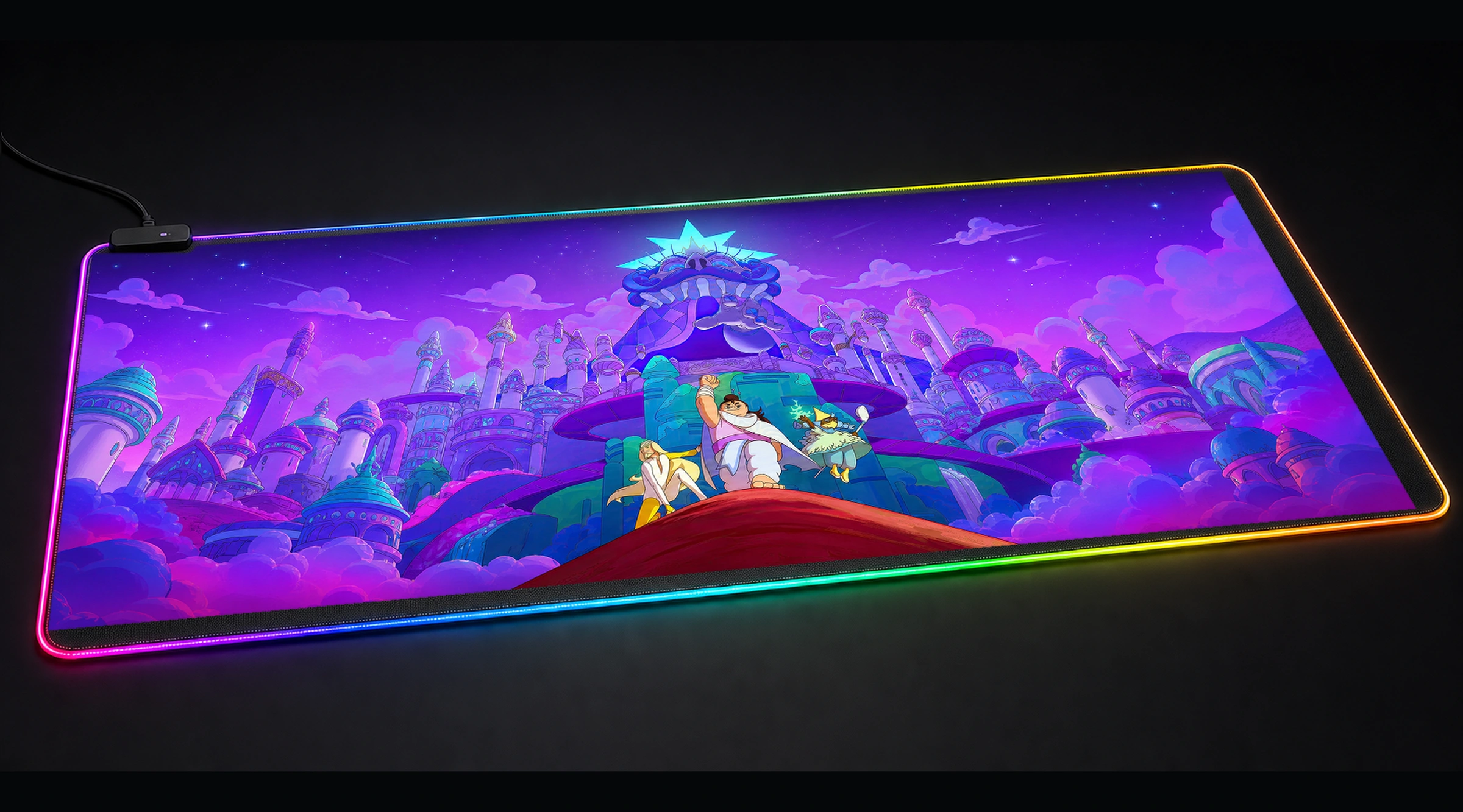 Let's Revolution Game — Violet Power Core rpg adventure panoramic RGB gaming desk mat product view