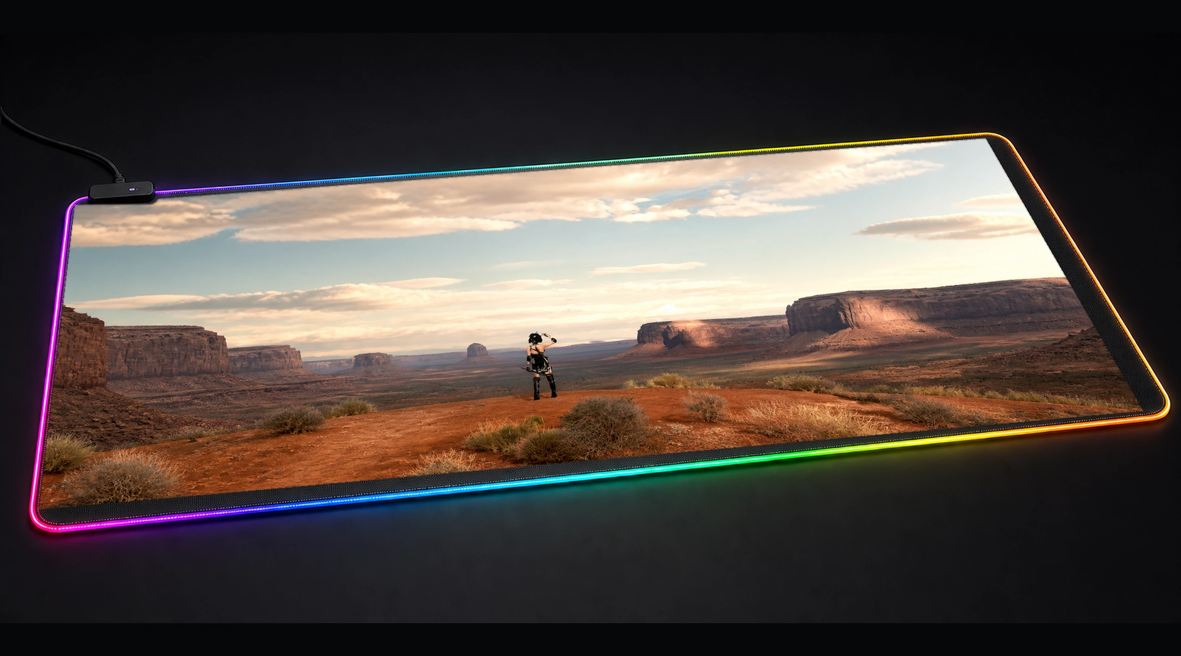 Wuthering Waves rpg adventure panoramic RGB gaming desk mat product view