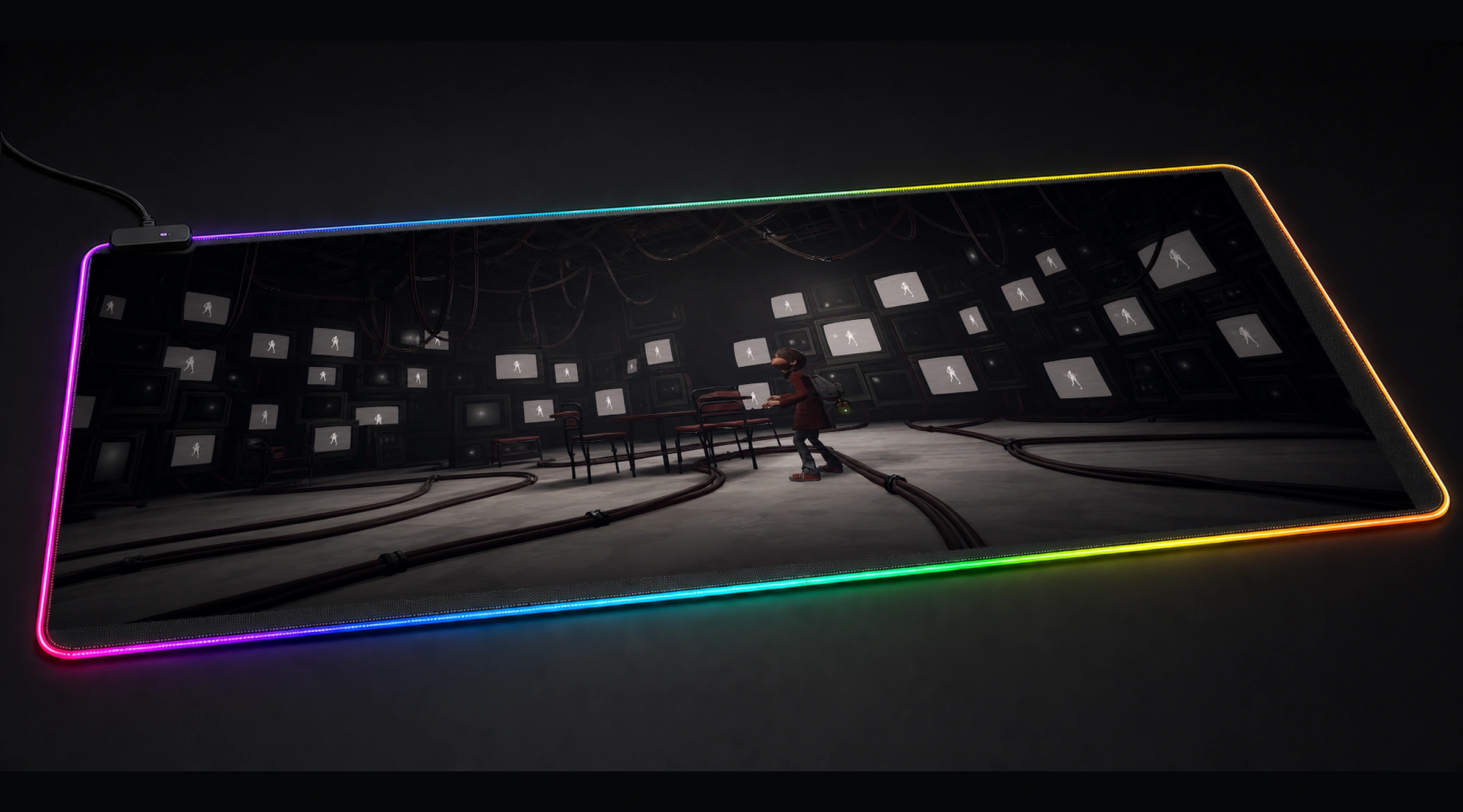 GYLT Game game world art panoramic RGB gaming desk mat product view