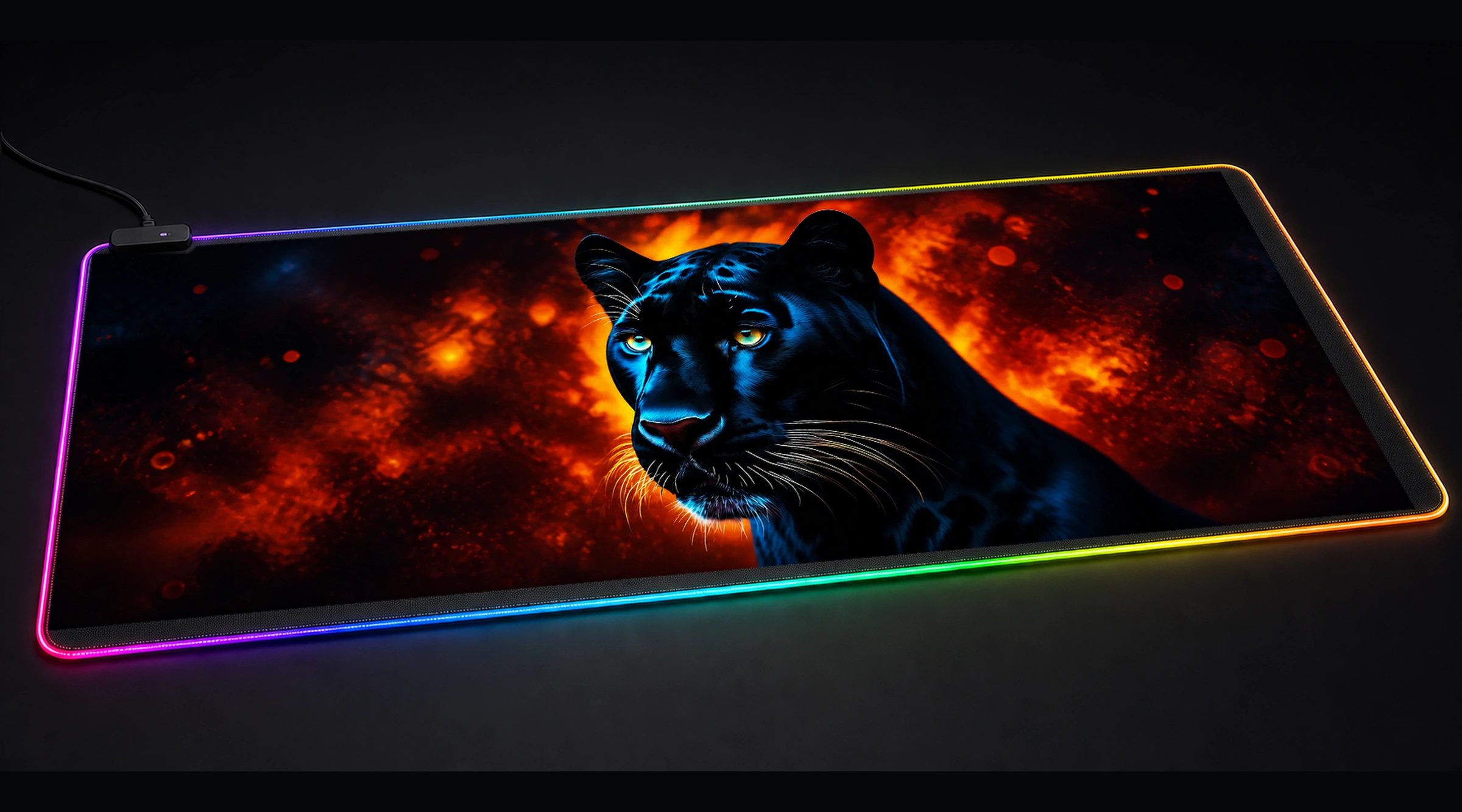 Black Panther — Crimson Main Stage movie tv art panoramic RGB gaming desk mat product view