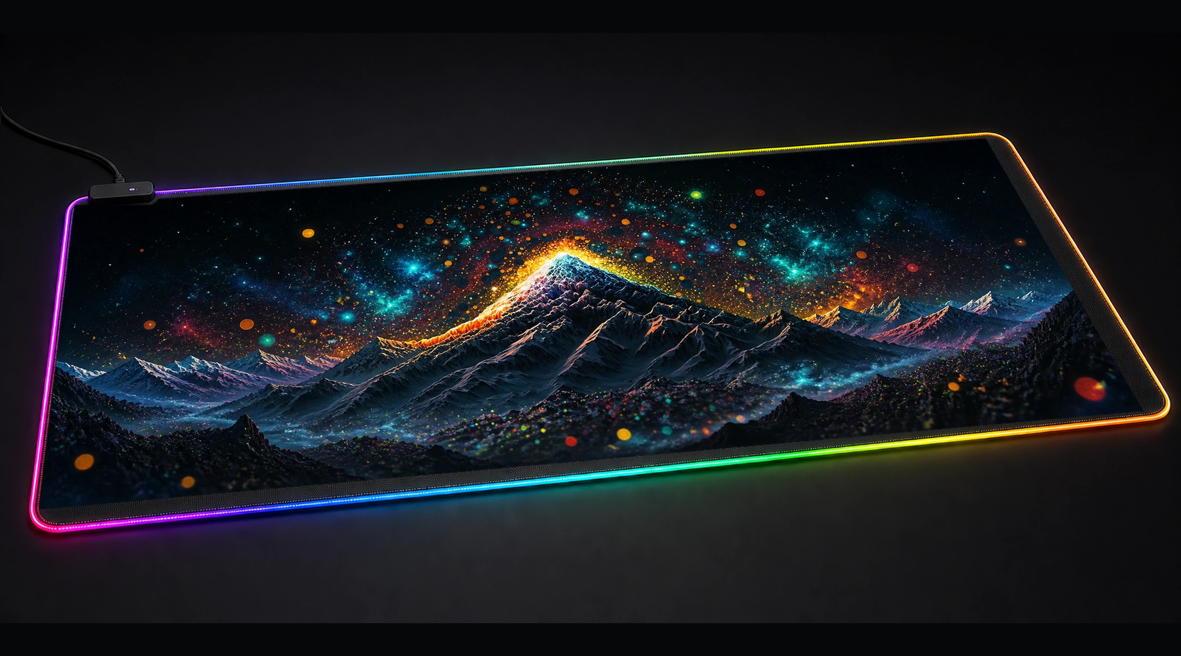 Mountain Bubble Art mountain landscape panoramic RGB gaming desk mat product view