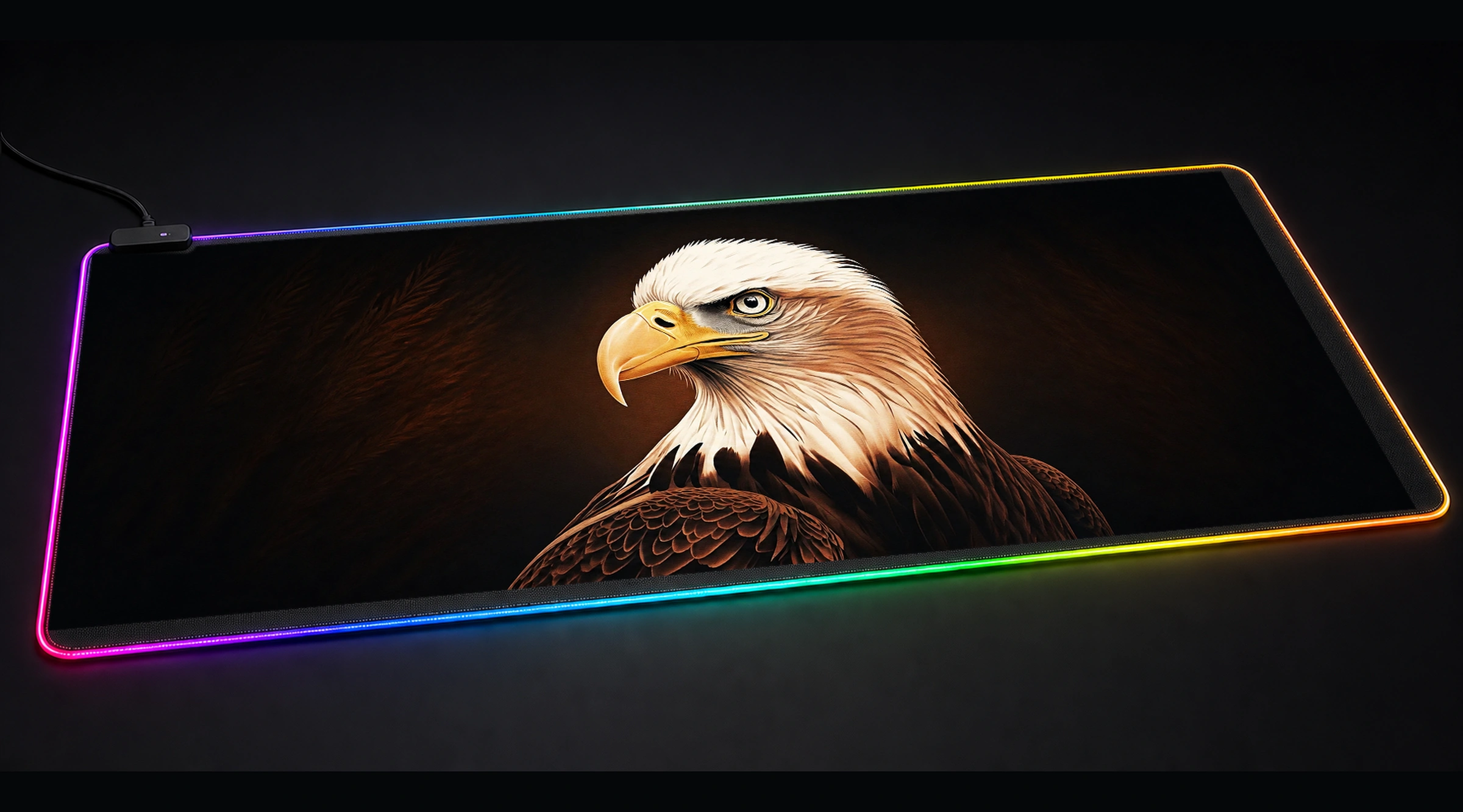 Painting Oil Eagle bird art panoramic RGB gaming desk mat product view